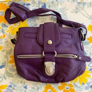 Purple leather-style purse